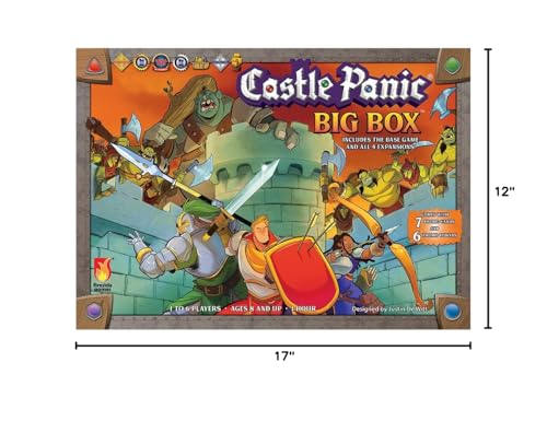 Castle Panic Big Box 2e by Fireside Games | Complete Cooperative Strategy Board Game Collection with Base Game, 4 Expansions, and 13 Promos | Family Board Game for 1–6 Players Ages 8+ - style: Big Box Base Game