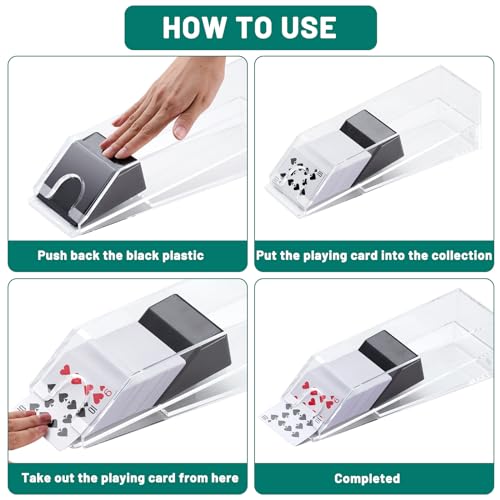 Honoson 8 Deck Blackjack Shoe and Discard Tray Acrylic, Clear | Card Dispenser for Poker Games, Dealing Shoe with Discard Holder for Casino Blackjack, Transparent Acrylic Material - color: Clear, style: 8 Deck