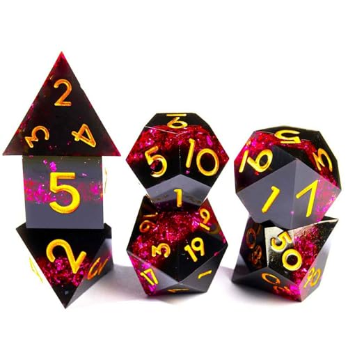 Dungeons and Dragons dice Set DND, polyhedral D&D Resin dice Set, Suitable for Role-Playing dice Game RPG Pathfinder DND dice Set - color: Ls-fine Sand Red