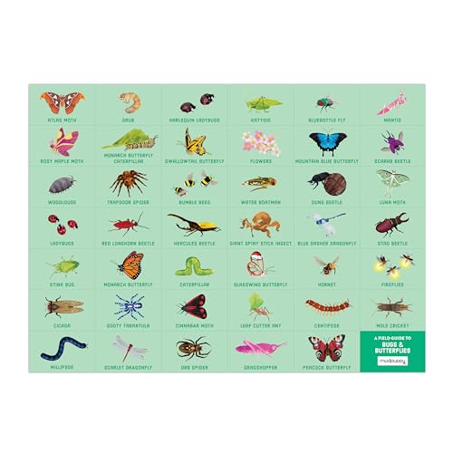 Mudpuppy Bugs & Butterflies — 64 Piece Search & Find Puzzle Jigsaw Puzzle Featuring Diverse Bugs and Insects and Over 40 Hidden Images to Find for Ages 4+ - color: Bugs & Butterflies