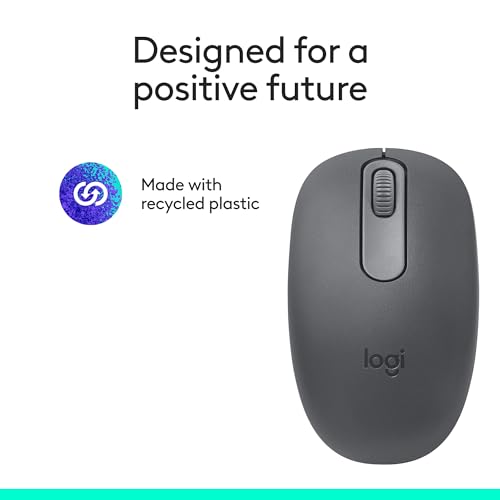 Logitech M196 Compact Ambidextrous Bluetooth Wireless Mouse - Graphite | Bluetooth connectivity, no USB receiver, quiet clicks, 3 non-customizable buttons, 12-month battery life, PC Mac compatible - color: Graphite