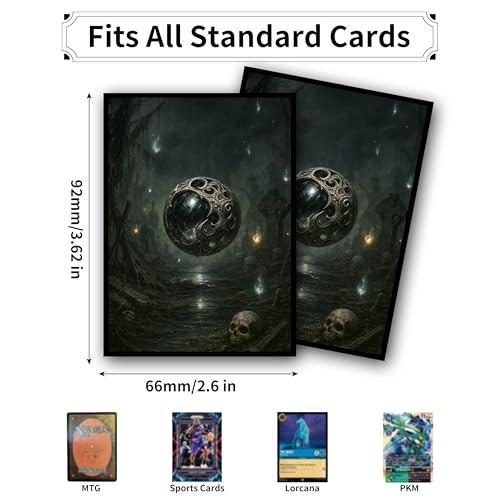 MTG Card Sleeves - Element Series (Earth/Fire/Wood/Water/Dark) - Ultra Clear Front & Matte Finish Back, 100 Count Standard Size Matte Art Sleeve for Magic The Gathering (Void's Gaze) - color: Umbra Sphere