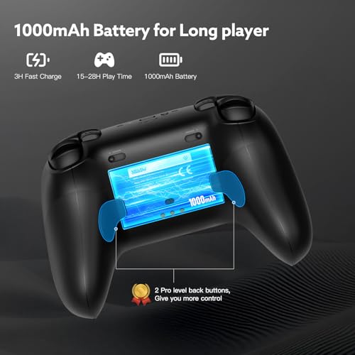8Bitdo Ultimate 2 Wireless 2.4G Controller (Black) | For Windows PC, Apple, Steam & Android, TMR Joystick, Star-Ring RGB Lights, Adjustable Trigger Locks, Charging Dock Included - color: Black