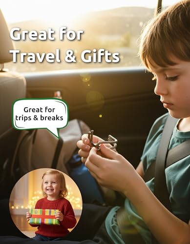4-in-1 Puzzle Bright Curve Set by Sharp Brain Zone – Heavy Duty Metal Brain Teasers, Unique IQ Puzzle Games for Problem Solving, Stress Relief, Focus Training and Entertainment - style: Bright Curve