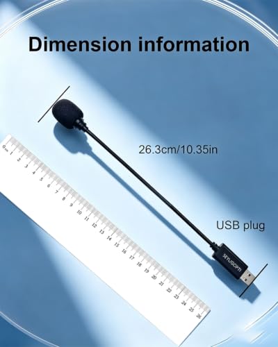 Mini USB Microphone for Computer, USB-A Interface with Gooseneck Compatible with PC and Mac for Meeting Call Voice, Plug & Play (Black)