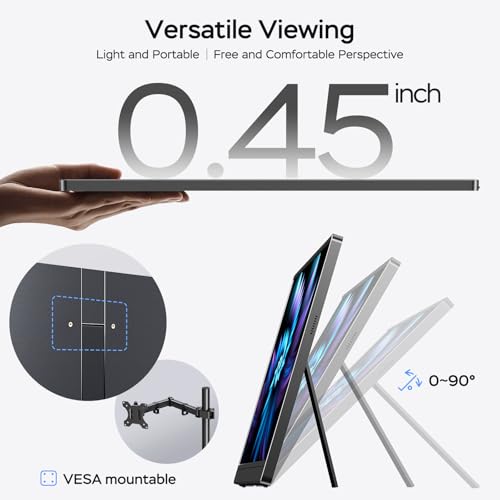 MNN 17.3" QHD 165Hz USB-C HDMI Gaming Monitor | 17.3" QHD 165Hz IPS 100% sRGB, USB-C/HDMI, kickstand, slim metal, travel gaming for PC/Phone/PS5/Xbox. - size: 17.3" 2.5K