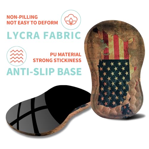 Ergonomic Mouse Pad Wrist Support with Memory Foam Massage Bulge, Carpal Tunnel Pain Relief Mousepad Wrist Rest for Mouse(12x8 inch, USA Flag Map) - color: Kg028-usa Flag Map