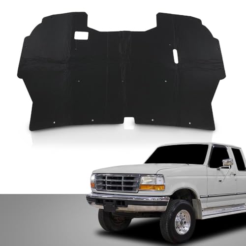 PIT66 Under Hood Insulation Pad Fit Ford F150 Truck 1992-1996 | Fit Ford F250 F350 1992-1997 w/Clips - style: 1992-1996 Ford F150