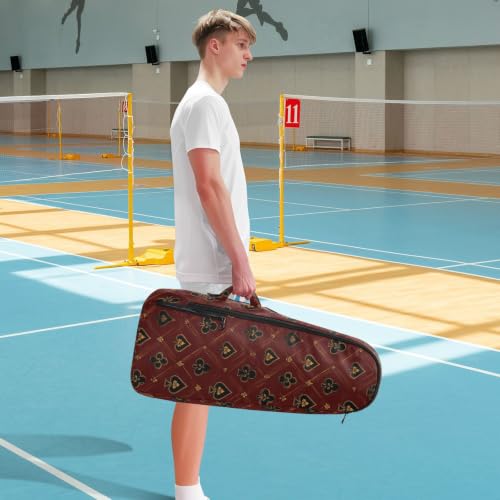 Tennis Racket Ball Backpack Gothic Style Burgundy Board Games 2 Rackets Tennis Racket Cover Bag with Protective Pad