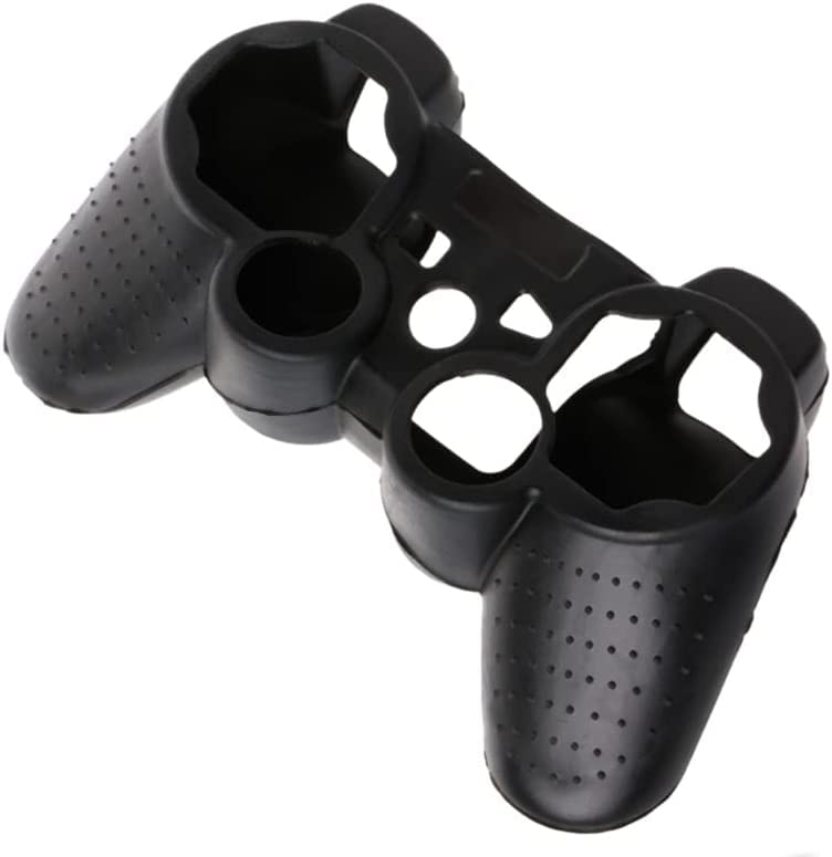 Silicone Case Soft Protective Skin Cover for PS3 Controller Gel Rubber Case Cover Replacement (Black) - color: Black