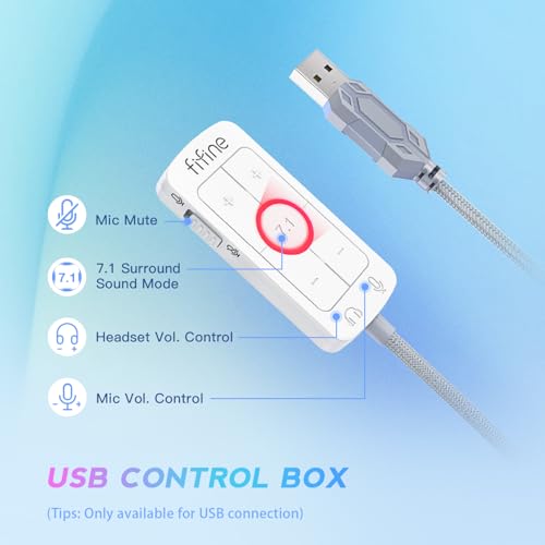 FIFINE Streaming USB Microphone Kit and PC Gaming Headset,Condenser RGB Mic Set on PS4/PS5,Plug and Play for Music Recording,Gaming,Over-Ear Wired Headphones for Computer,Controller,Xbox(A6TW+H9W)