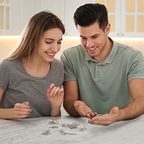 THE TWIDDLERS 36 Metal Brain Teaser Puzzles for Kids & Adults with Solving Guide (4 Levels) Disentanglement Mind Teaser Puzzles - Party Favor, Educational Gift