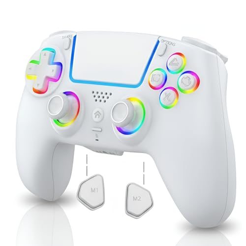 AureoPlay Wireless Controller Compatible with PS5/PS5 Slim/PS5 Pro/PC – RGB Gamepad with Hall Effect Joysticks, Dual Vibration, Six-Axis Motion Sensor, Touch Panel, Turbo & Programmable Buttons, Ergonomic Design