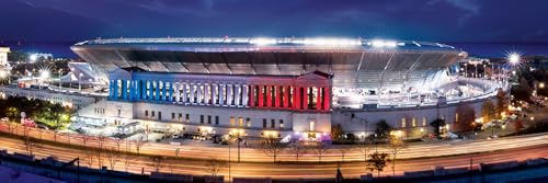 Masterpieces 1000 Piece Jigsaw Puzzle – NFL Chicago Bears Stadium Panoramic, 13"x39", Chicago Bears Wall Art Decor, Poster Style, Officially Licensed, Adult Puzzle - style: Chicago Bears