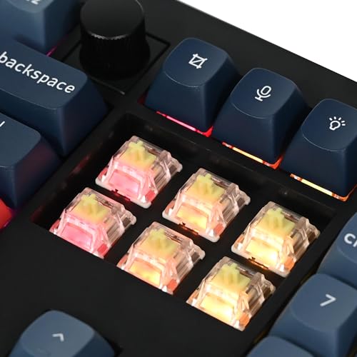 Keychron V6 Max Wireless Custom Mechanical Keyboard, 2.4 GHz Bluetooth QMK Full-Size Layout RGB with Hot-swappable Gateron Banana Switch Compatible with Mac Windows Linux - color: Hot-swap Gateron Jupiter Banana Switch