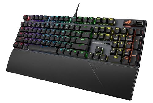 ASUS ROG Strix Scope II X Wired USB Mechanical Gaming Keyboard – 100% Full-Size, Hot Swappable Pre-lubed ROG NX Snow V2 Linear Switches, PBT Keycaps, RGB, PC/Mac Support - Black