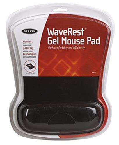 Belkin WaveRest Gel Mouse Pad, Black (F8E262-BLK), (Pack of 6) - color: Black, size: 10.8L x 8.1W inches (Pack of 6)
