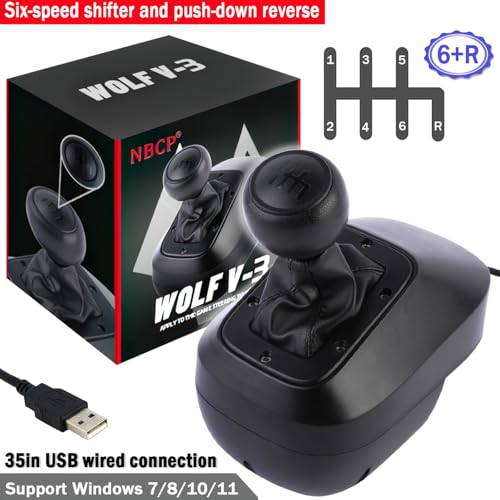 DOYO Gaming Gear Shifter - Compatible with G29 G27 G25 G920 T300RS/GT Racing Wheels, Six-Speed H Pattern with Reverse, Ideal for ATS ETS WRC Sim Racing Games