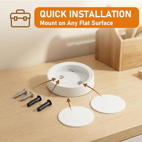 Remote Controller Holder for Hunter Douglas PowerView Gen 2 & Gen 3, Pebble Remote Wall Mount Bracket Station with Adhesive Strip and Screw, White - color: White