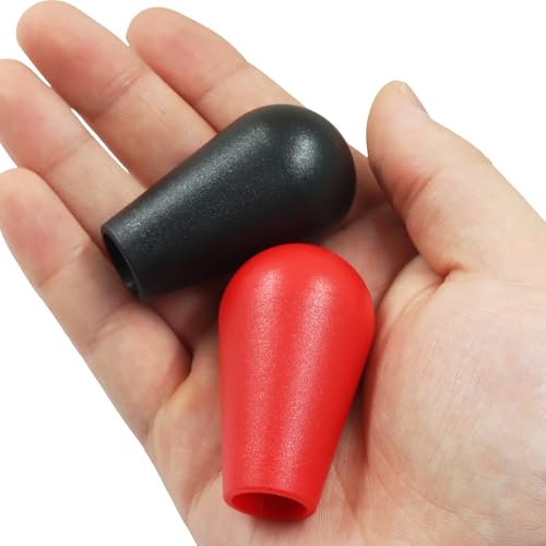 ZOCCVI Arcade Joystick Ball Top Handle, Black and Red, 2 Pcs | M6 Thread, Plastic Replacement Knob, DIY Arcade Game Fight Stick, Oval - color: Black+Red(Oval)