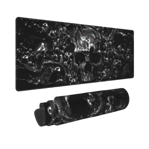 Skull Mouse Pad XL Large Mousepad Non Slip Rubber Base Desk Mat for Laptop Computer Gaming 31.5" X 12" - color: Skull