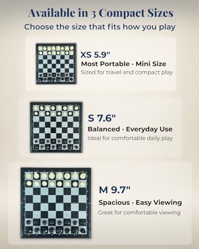 Travel Chess Set Magnetic Portable Folding Board - Small Mini Pocket Chess Set (X-Small / 5.9 Inch) - size: X-Small / 5.9 Inch
