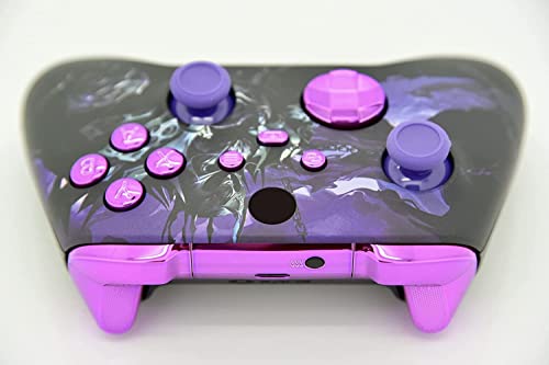 Hand Airbrushed Fade Custom Controller Compatible with Series X/S & One (Series X/S Purple Knight W/Purple Chrome Inserts) - color: Series X/S Purple Knight W/Inserts