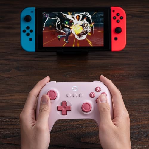 8Bitdo Ultimate C Bluetooth Controller for Switch with 6-axis Motion Control and Rumble Vibration (Pink) - color: Pink, style: Controller
