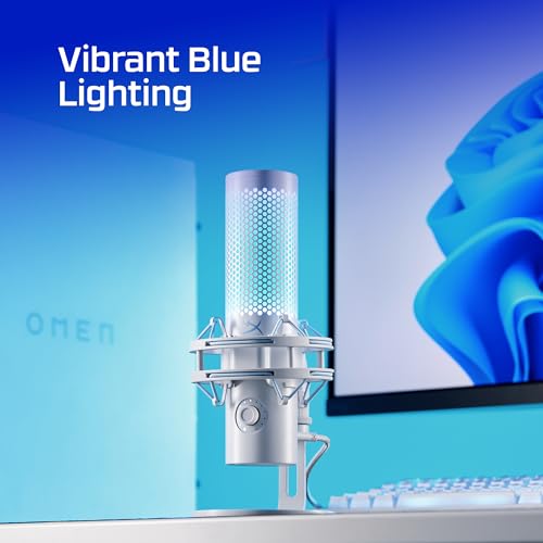 HyperX Quadcast 2 Frost – USB Microphone for Gaming, Streaming and Podcasting, with On-Board Controls, LED Lighting, Removable Shock Mount