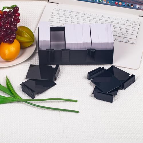 Card Box Dividers – 15 Pack Black Plastic Trading Card Dividers with Clip, Storage Separator for Game Cards, Exercise Cards, and Cardboard Box Organizer