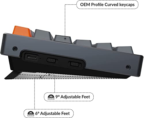 Keychron K4 Bluetooth Wireless Mechanical Keyboard RGB LED Backlit, Hot-swappable Compact 100 Keys USB Wired Computer Gaming Keyboard Aluminum Frame for Mac Windows, Gateron Blue Switch - color: Hot-swappable Blue Switch