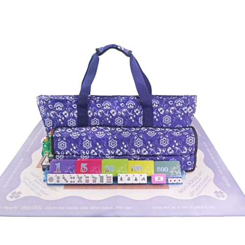 American Mahjong Game Set, Portable Carrying Bag,Acrylic 160 Tiles,Western Mahjong Tiles Set,Complete Ma Jong Set (Ivory) - color: Ivory