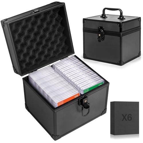 Graded Card Storage Box, Top Loaders Case, Sports Trading Box, Slab PSA MTG CSG BGS SGC Magnetic Holder, Waterproof Carrying Case, Collector Storage Boxes - size: Medium
