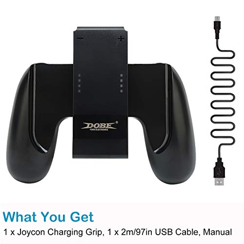 Kinvoca Charging Grip, Ergo Comfort Grip for Nintendo Switch Controllers, Portable Charger Dock with 79in USB-C Cable and Battery Indicators, High Speed Charge While Play - size: Grip for Original Controller ONLY