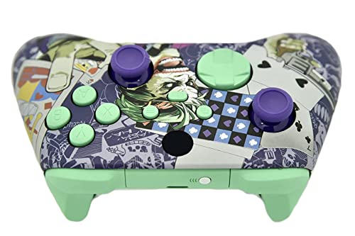 Hand Airbrushed Fade Custom Controller Compatible with Xbox Series X/S & Xbox One (Series X/S Crazy Cards W/Green Mint Inserts) - color: Series X/S Crazy Cards W/Inserts