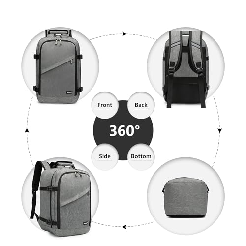 Kono Carry on Backpack, Airline Approved Under Seat Travel Backpack - color: Grey, size: Large