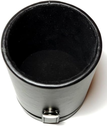 Black Leatherette Deluxe Dice Cup With Storage Compartment for Included Poker Dice Set