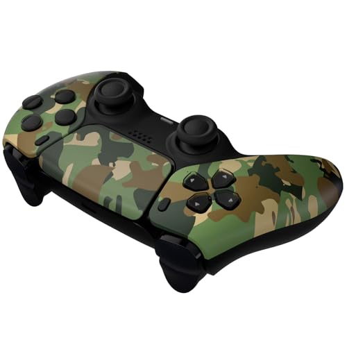 ProControllers LLC Custom Wireless Controller for PS5 - Hand Airbrushed & Multiple Designs Available (Green Camo) - color: Green Camo