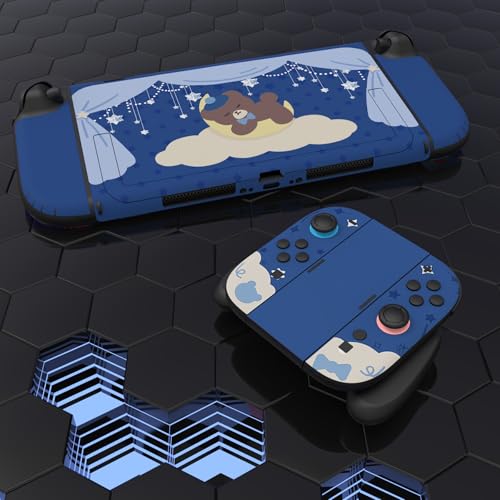 PlayVital for Nintendo Switch 2 Skin Full Set (2-Pack) - Protective Vinyl Decal Stickers for Switch 2 Console, Handle Grips & Dock | No Residue, Anti-Scratch - Good Night Bear Midnight Blue - color: Good Night Bear Midnight Blue