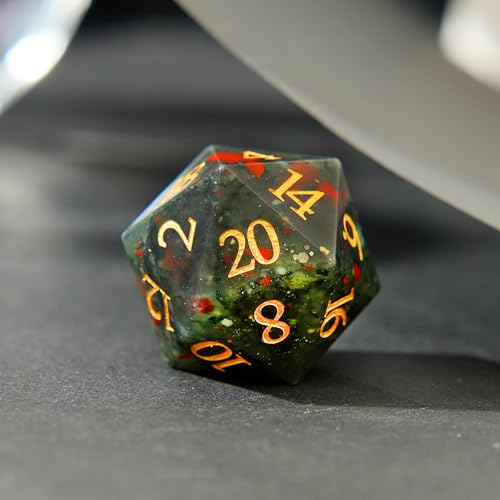 Blood Stone Crystal DND Dice Set 7 PCS Gemstone Suitable for Dungeons and Dragons for Polyhedral Dice for D & DRPG Games (Blood Stone) - color: Blood Stone