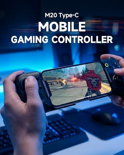 EasySMX M20 Phone Gaming Controller for Android, iPhone 15/16/17 & iPad Mini 6/7, Dual ABXY Switch, Hall Anti-Drift Joysticks, Dual Triggers, 1000Hz Polling Rate, Plug And Play. Play Mine-craft, Genshin-Impact,COD,Black. - color: Black
