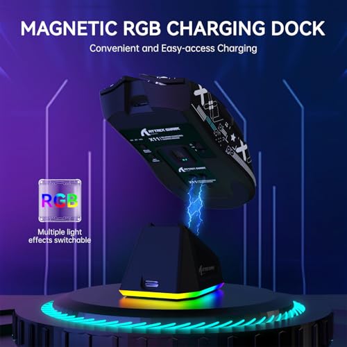ATTACK SHARK X11 & X68 PRO HE Wireless Gaming Combo,Rapid Trigger Hall Effect Magnetic Switch 8K Keyboard,Ultra-Light 22K DPI PAW3311 Optical Sensor Mouse,RGB Backlit Tri-Mode with Coiled Cable-Grey - color: Grey