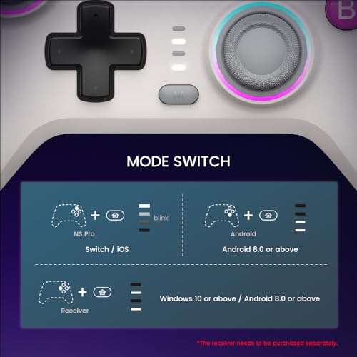 GameSir Nova Wireless Switch Pro Controller - Switch/Lite/OLED, Hall Effect Joysticks, RGB LED, Turbo, Programmable, Motion Control, Wake Up Function (Green) (Renewed) - color: Green