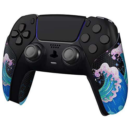 eXtremeRate PlayVital Controller Grip for ps5 Controller, Professional Textured Soft Rubber Pads Handle Grips for ps5 - Shimmering Waves - color: Waves