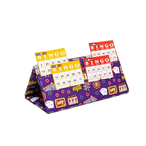 Playing Card Holder for Bingo Pull Tabs Gambling Tickets Card Game Holders for Canasta Poker Bridge Cards Casino Portacartas para Bingo Purple Indigo - color: Indigo