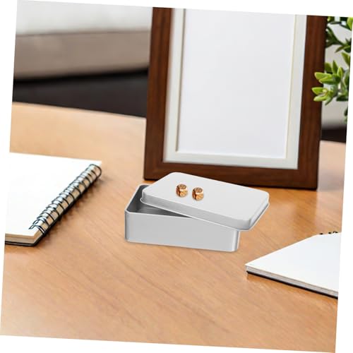 Alipis Square Iron Dice Storage Case with Foam Inserts Portable Tin Dice Organizer for Home Use for Board -Piece Set