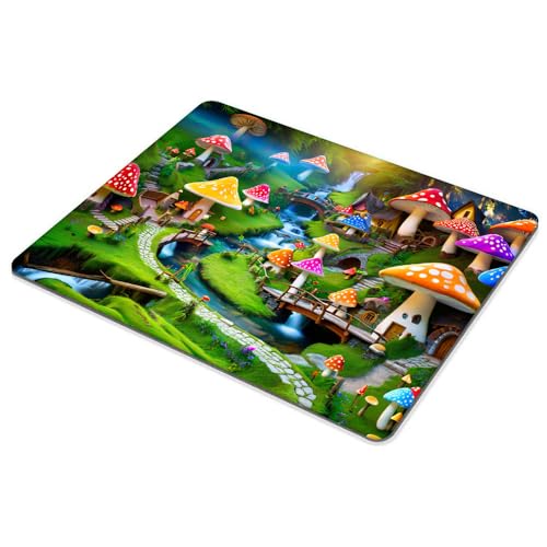 Square Mouse Pad Happy Mushroom,Gaming Mouse Pads for Desk,Soft Computer Waterproof Non-Slip Mouse Mat - color: Happy Mushroom