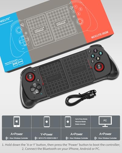 Joso Wireless Mobile Gaming Controller for iPhone/Android, Phone Controller Support Phone Case, Analog Trigger, Play Call of Duty, Genshin Impact, Minecraft, Roblox, Cloud Joystick for iOS Android