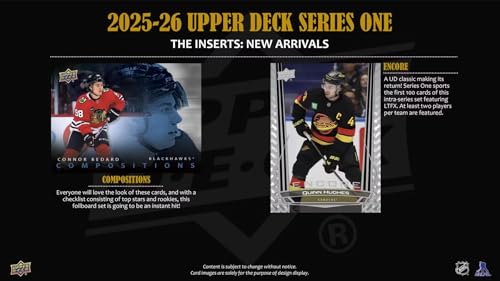 2025/26 Upper Deck Series 1 Hockey Trading Card Tin (Three Young Guns Rookie Cards Per Box)