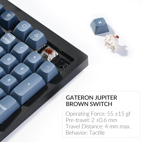 Keychron V6 Max Wireless Custom Mechanical Keyboard, 2.4 GHz Bluetooth QMK Full-Size Layout RGB with Hot-swappable Gateron Brown Switch Compatible with Mac Windows Linux - color: Hot-swap Gateron Jupiter Brown Switch